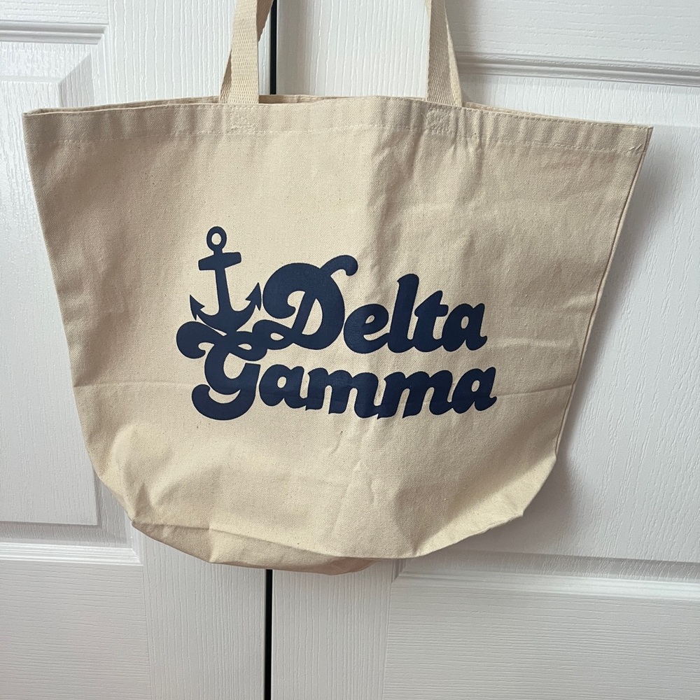 Delta Gamma, canvas, tote bag, large